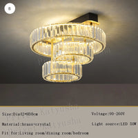 Luxury copper and crystal ceiling light lampara de techo