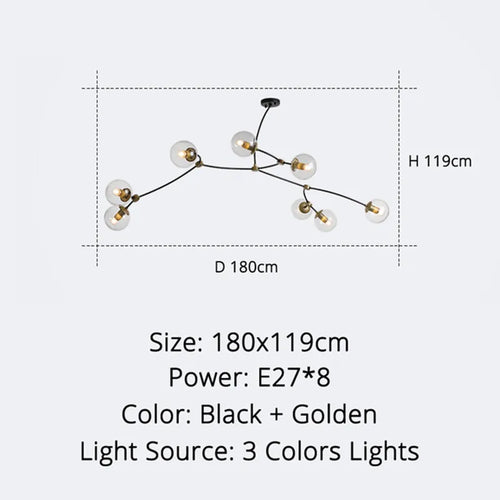 Modern minimalist nordic molecular design chandelier - vue 12 sur 12
