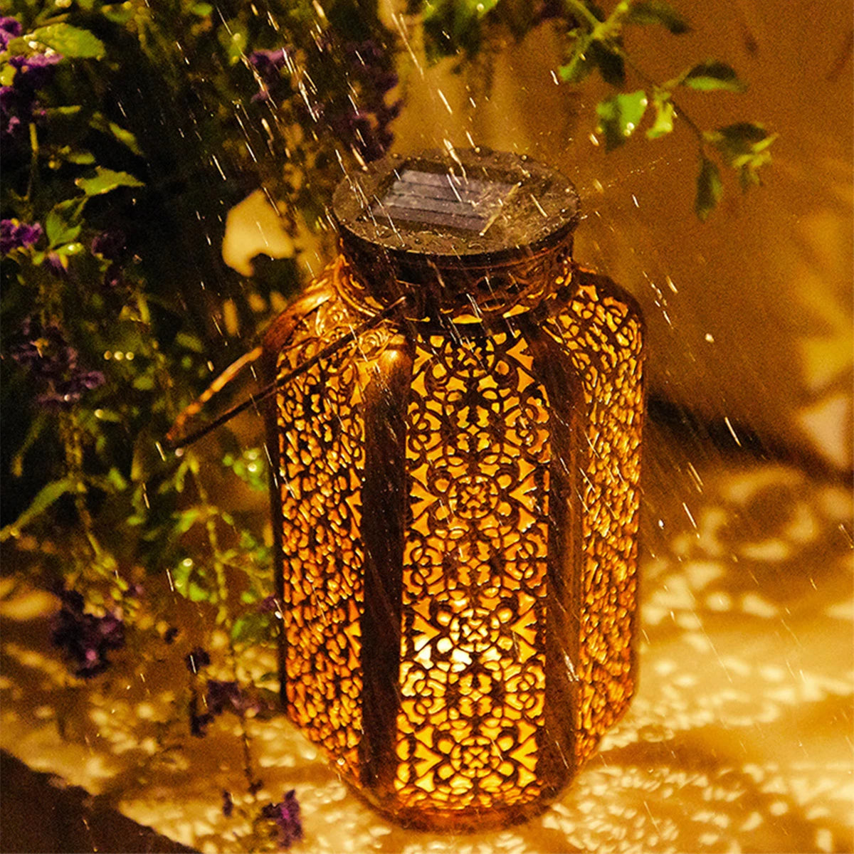 Retro solar iron lamp for outdoor decoration - vue 4 sur 7