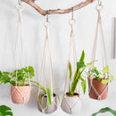 handmade macrame hanging plant holder made of natural cotton