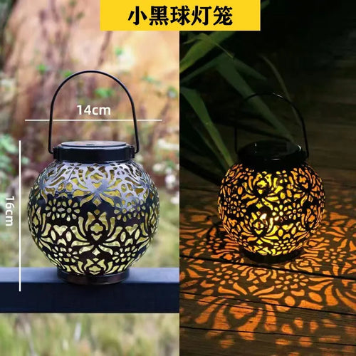 lanterne solaire à led en fer forgé pour jardin décoratif - vue 9 sur 8