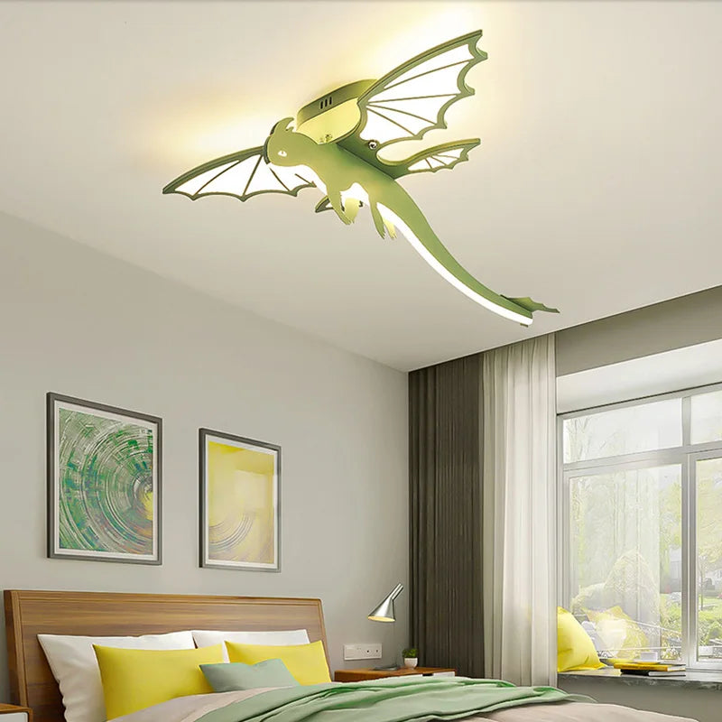 Dinosaur ceiling light for children's room with playful modern design - vue 5 sur 9