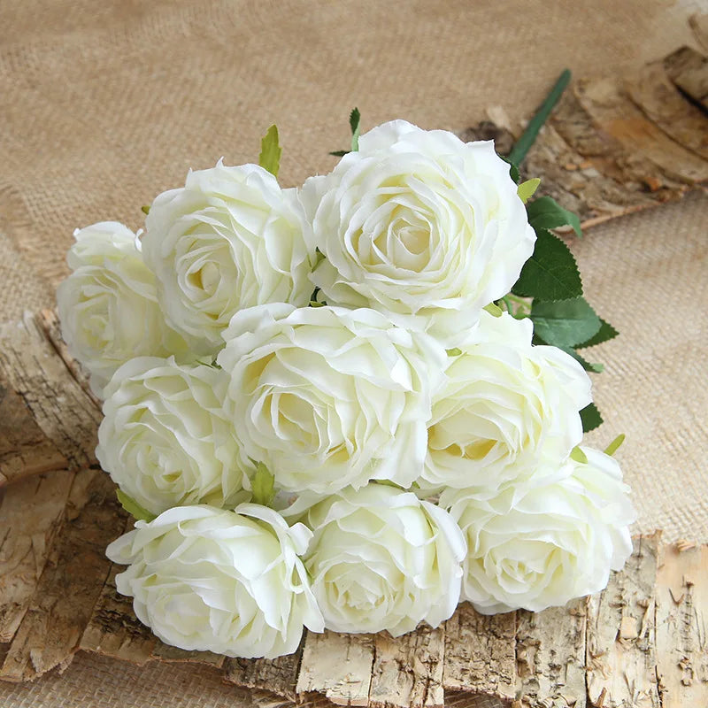 10 artificial flower heads for wedding and festival decoration - vue 13 sur 15