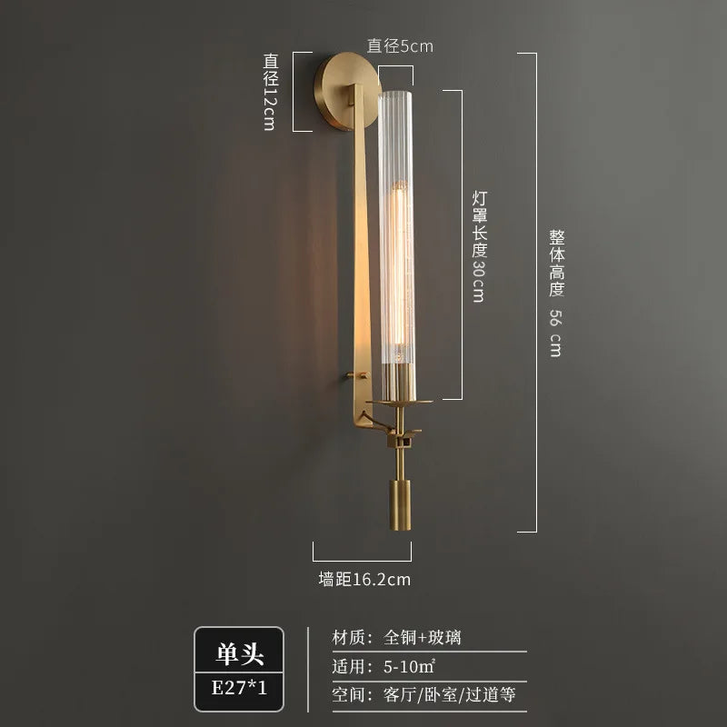 American country style retro brass wall light - vue 8 sur 8