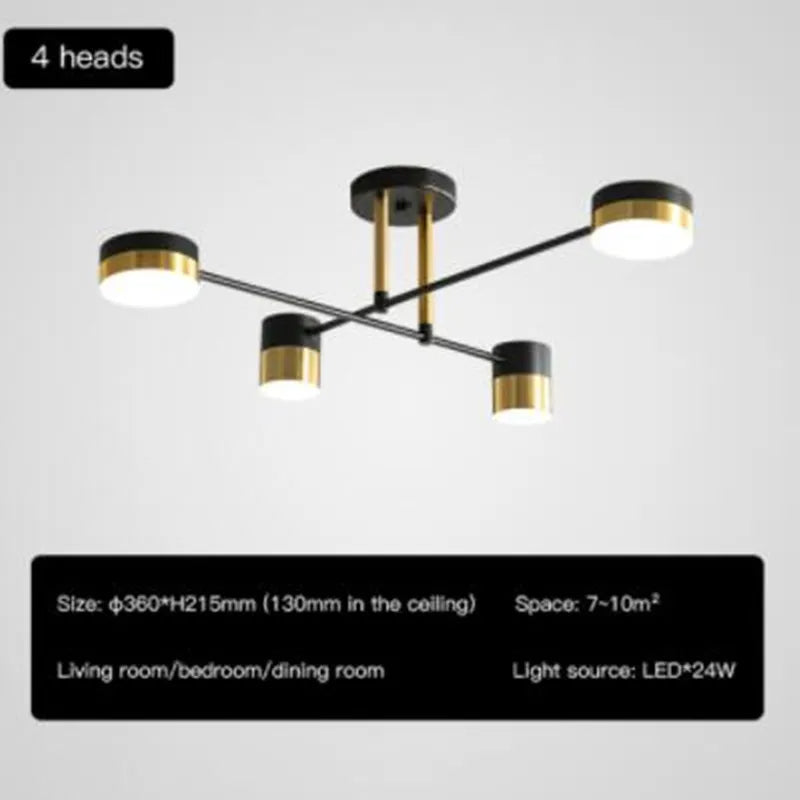 Modern nordic LED chandelier for interior - vue 9 sur 11