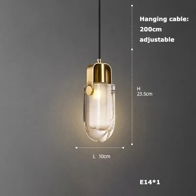 Art deco crystal glass pendant light with LED lighting - vue 11 sur 25