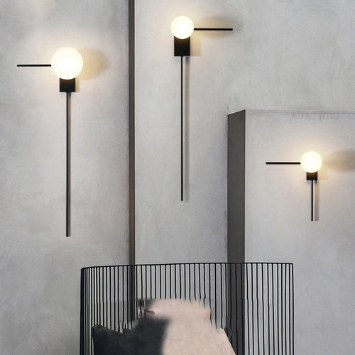 Modern creativity ball wall light with glass lampshade - vue 3 sur 10