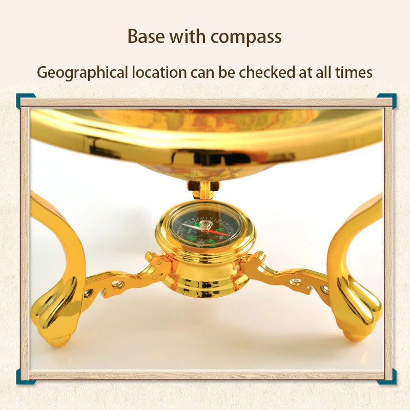 Retro triangular world globe for desk decoration crafts