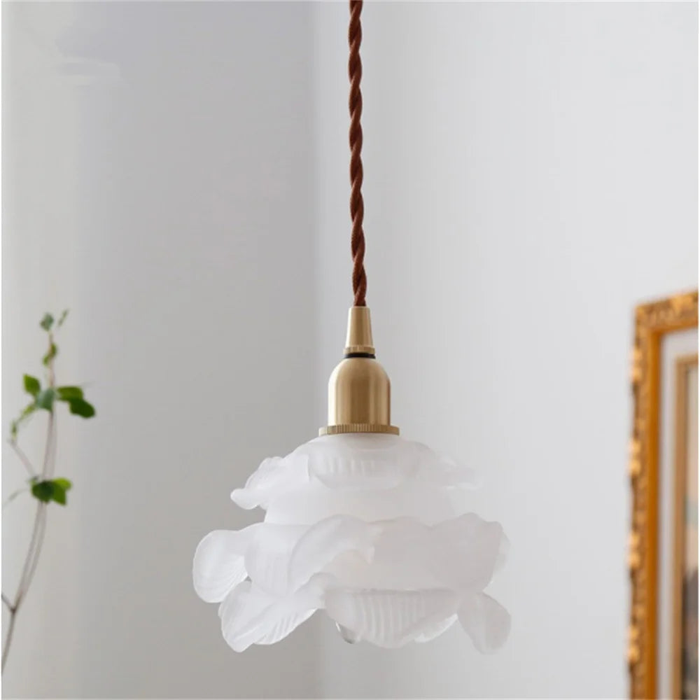 Nordic vintage glass and brass pendant light for home lighting