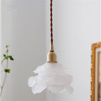 Nordic vintage glass and brass pendant light for home lighting