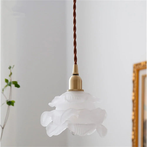 Nordic vintage glass and brass pendant light for home lighting