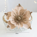 Artificial glitter Christmas flower for tree decorations 1 piece