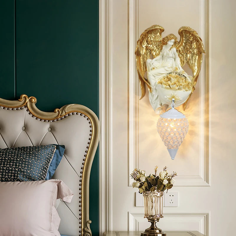 decorative retro angel wall light for living room and restaurant