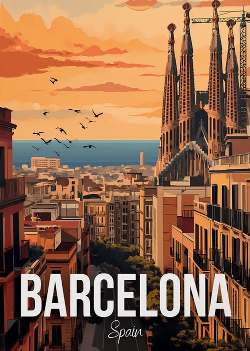 Travel poster Barcelona Budapest Havana wall decoration