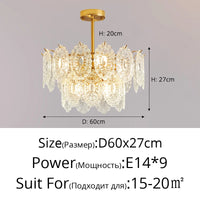 Luxury style glass chandelier for elegant interiors