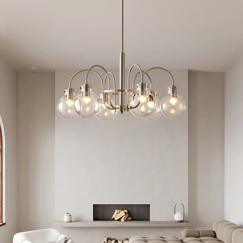 Bauhaus style glass chandelier for modern interiors - vue 4 sur 8