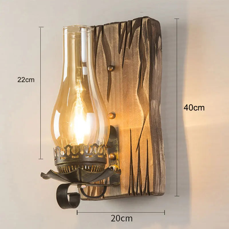 American vintage wooden wall light for restaurant, bar or loft
