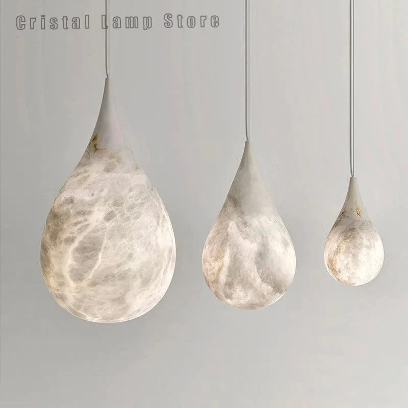 American postmodern design alabaster raindrop pendant light minimalist lighting for bedrooms and restaurants