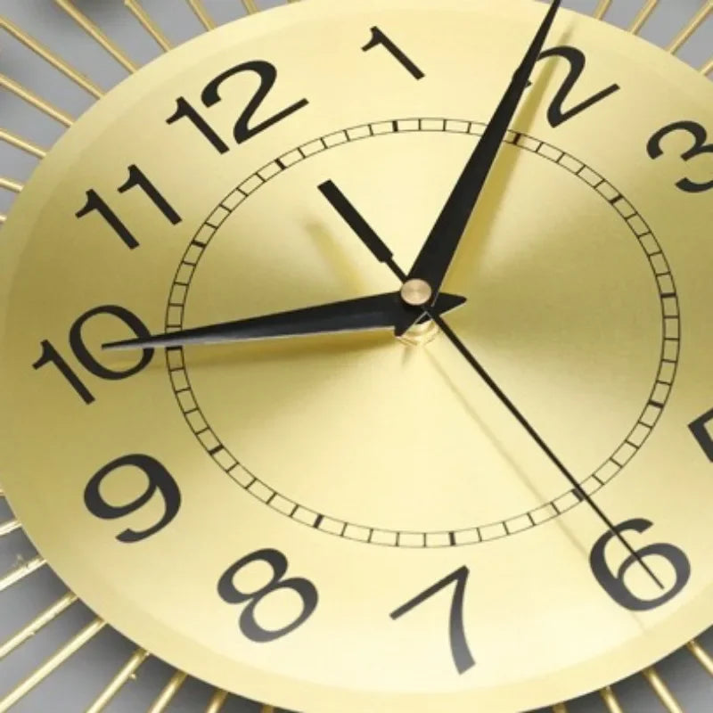 European design silent metal creative wall clock - vue 5 sur 9
