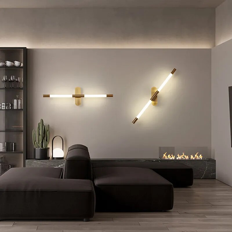 Modern nordic design long line LED wall light - vue 4 sur 8