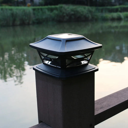 Solar post cap light LED warm white for 4x4 inch wooden fence posts