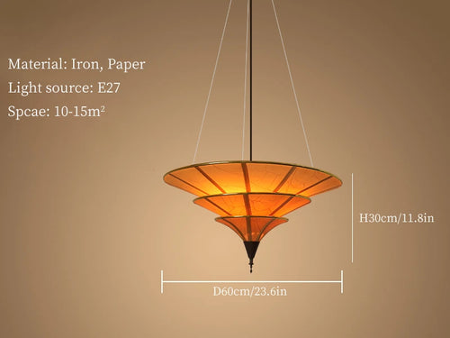Wabi sabi pendant light for elegant Asian-inspired interior decor - vue 10 sur 9