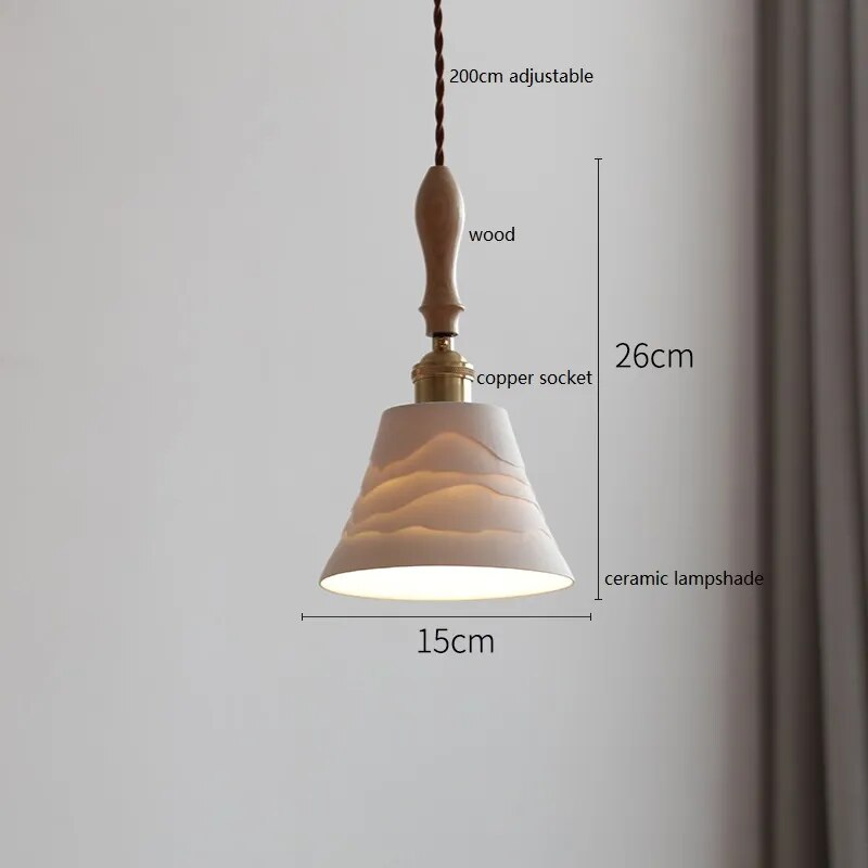 Suspension design led papillon céramique et bois - vue 20 sur 30