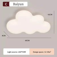 Rainbow cloud ceiling light for children's room modern decor