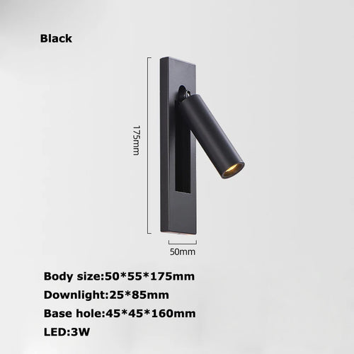 Rotating LED wall light with switch for reading - vue 21 sur 21