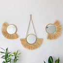 hanging mirror in acrylic straw design and practical