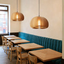 Retro wooden pendant light for kitchen island
