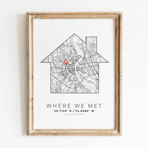 Personalised city map romantic gift for him