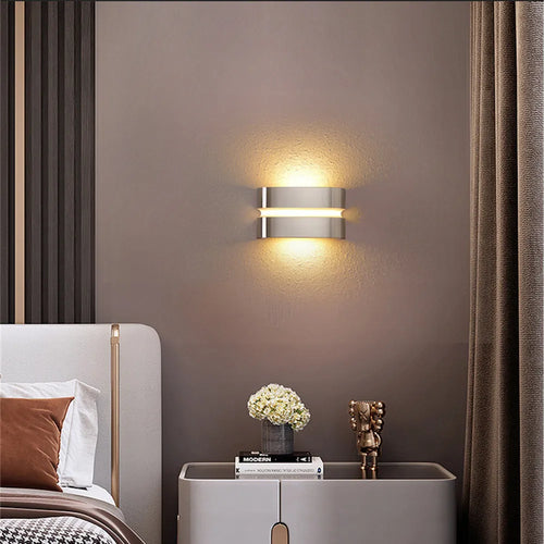 Modern waterproof stainless steel outdoor LED wall light - vue 3 sur 9