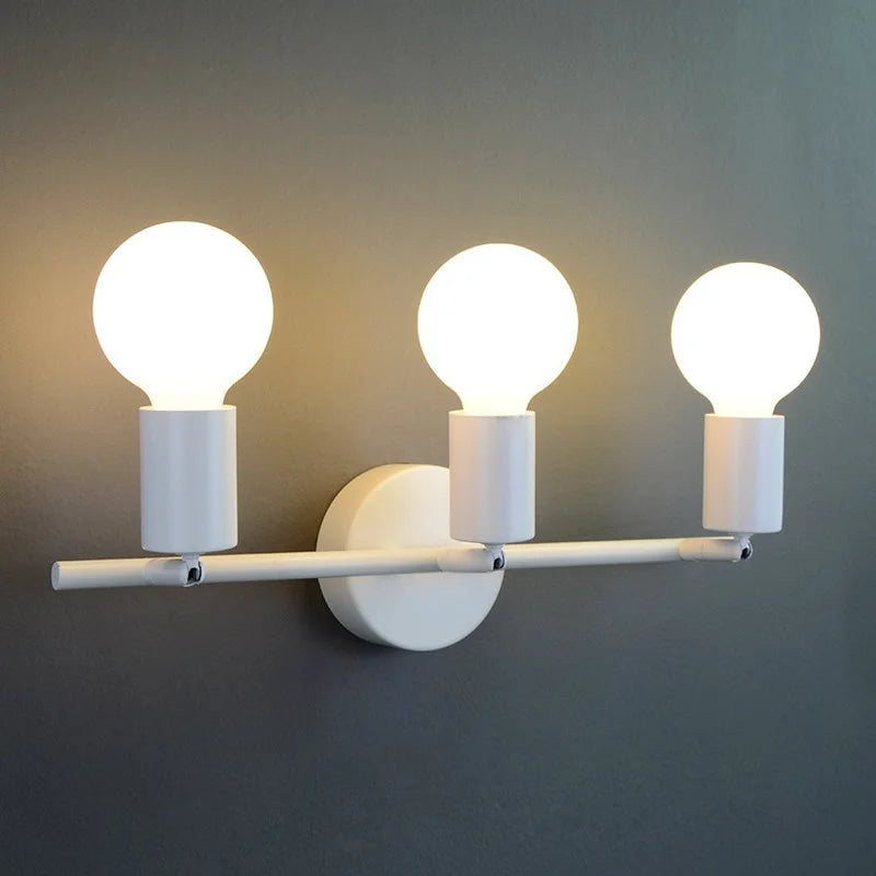 applique murale industrielle rétro multi-têtes minimaliste led