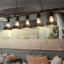 Retro loft industrial style chandelier with 3, 4 or 5 heads pendant