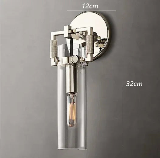 Industrial style retro glass wall light for interior