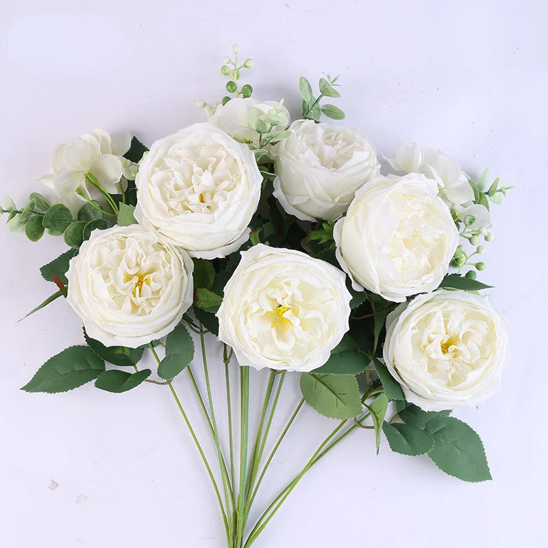 Artificial silk rose bouquet for home decoration - vue 7 sur 16