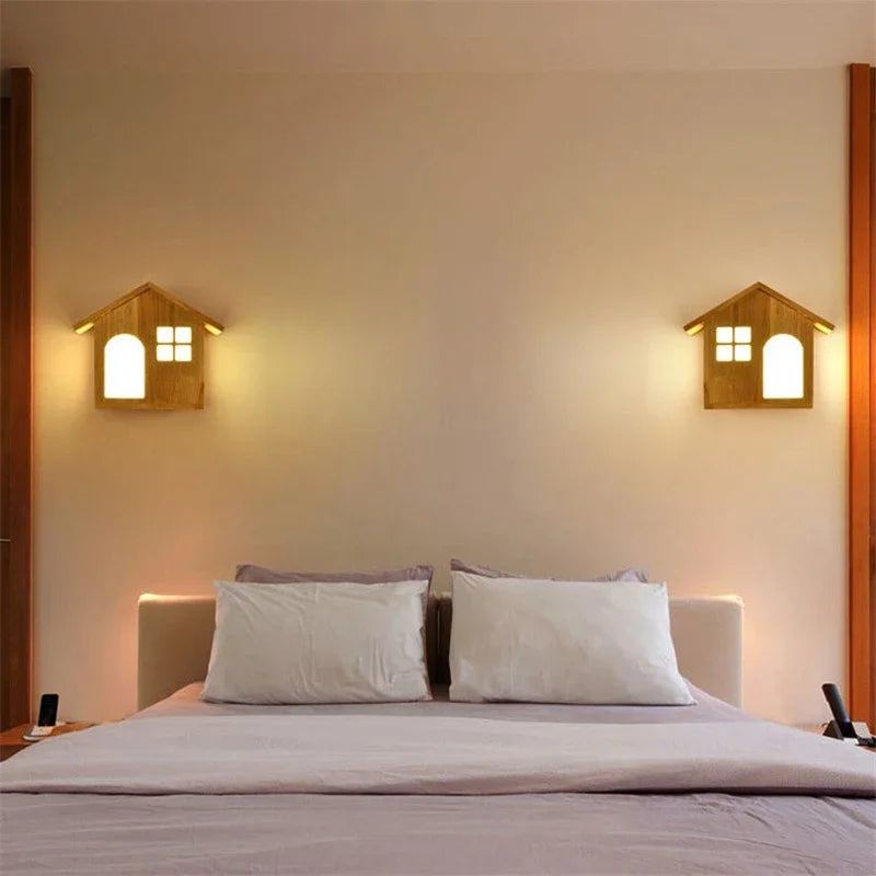 Modern creative wooden wall light for children - vue 6 sur 8