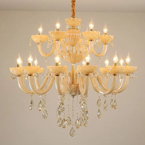Modern crystal chandelier for interior decoration with LED lighting - vue 2 sur 9