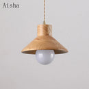 Wood pendant light for interior decor and lighting