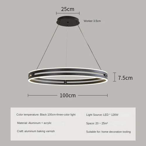 Modern circular chandelier for creative and elegant interior decor - vue 15 sur 15