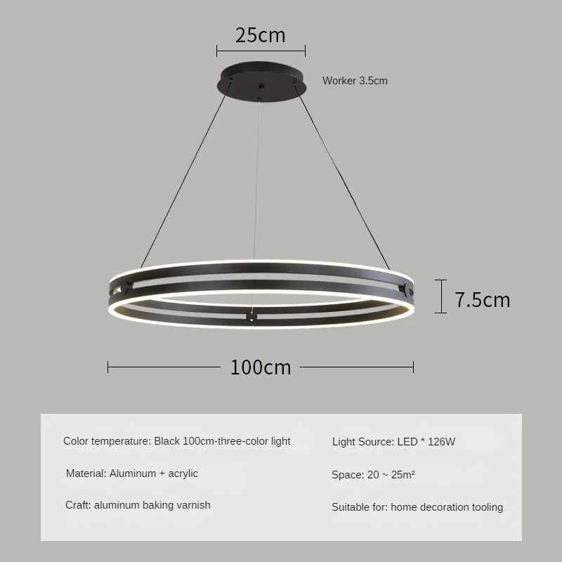 Modern circular chandelier for creative and elegant interior decor - vue 14 sur 15