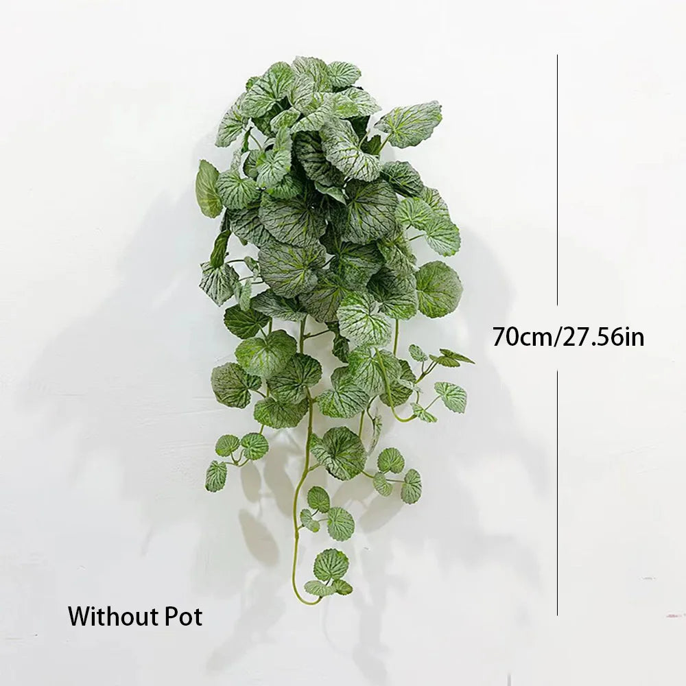 Artificial hanging plants begonia and silk fern vines