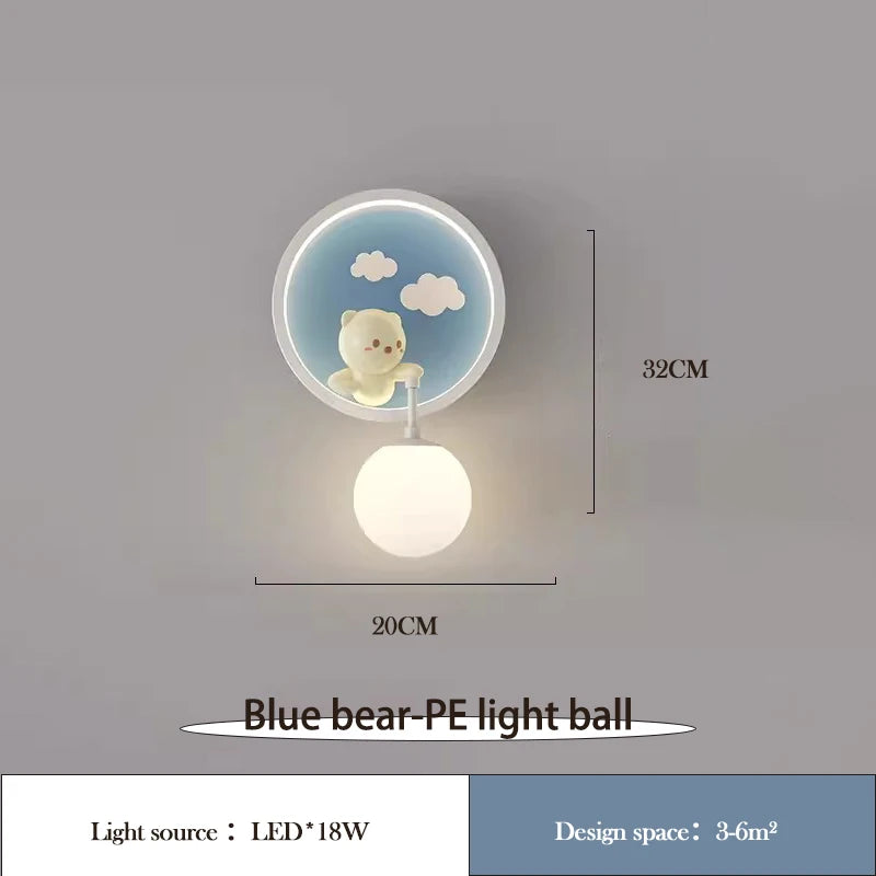 cute rabbit wall light for modern children's room