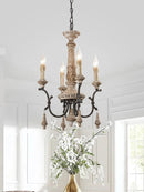Vintage carved wood chandelier for elegant home lighting