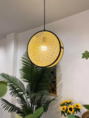 Woven rattan chandelier creative style for a cosy atmosphere