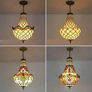 Mediterranean vintage Tiffany stained glass chandelier