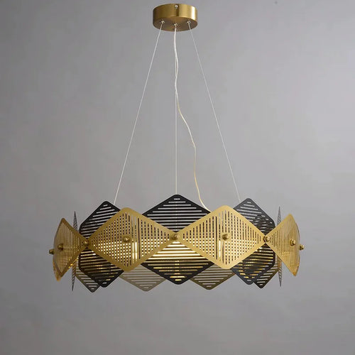Post-modern stainless steel chandelier Italian minimalist LED lamp - vue 6 sur 13