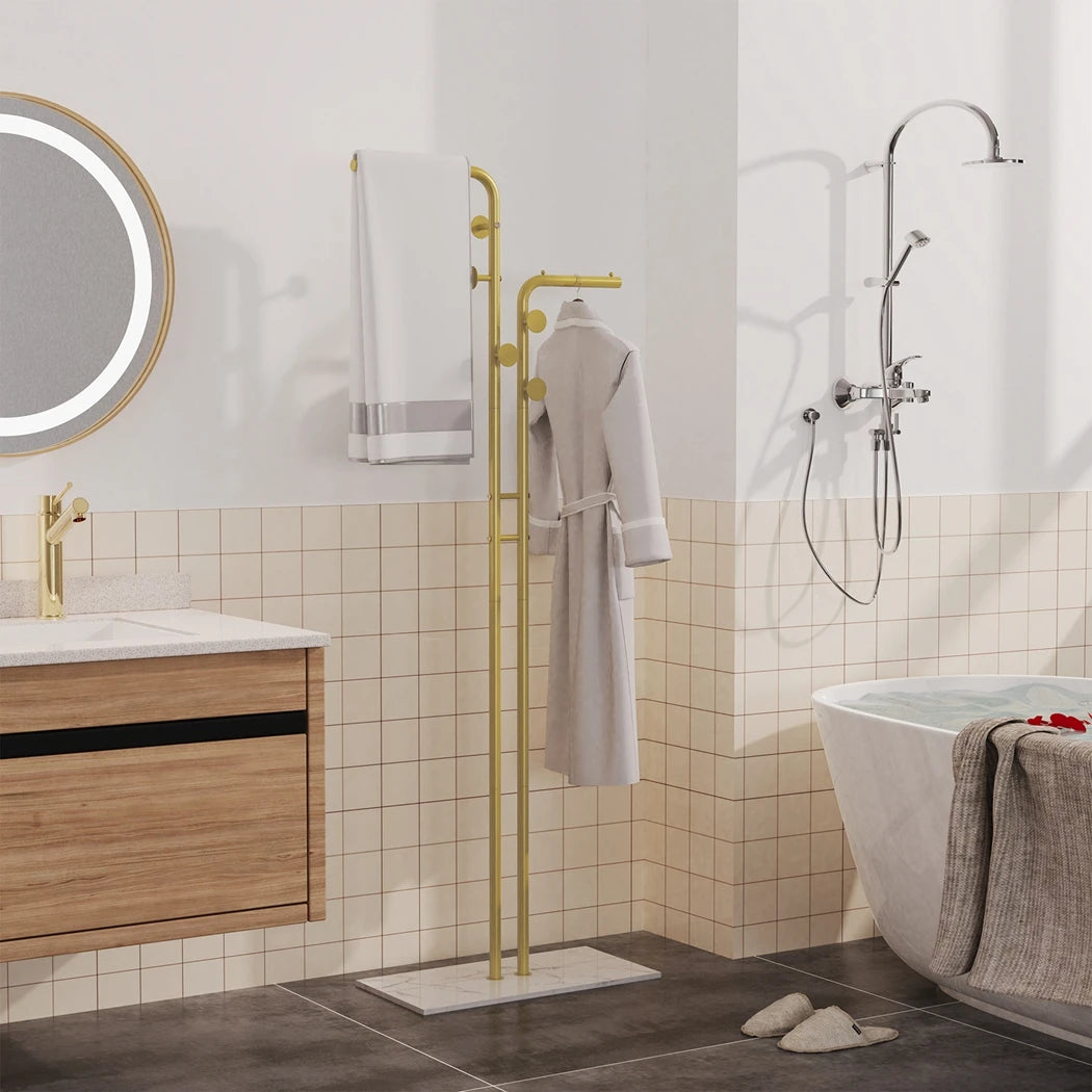modern coat rack with shelves and sturdy hooks - vue 3 sur 7