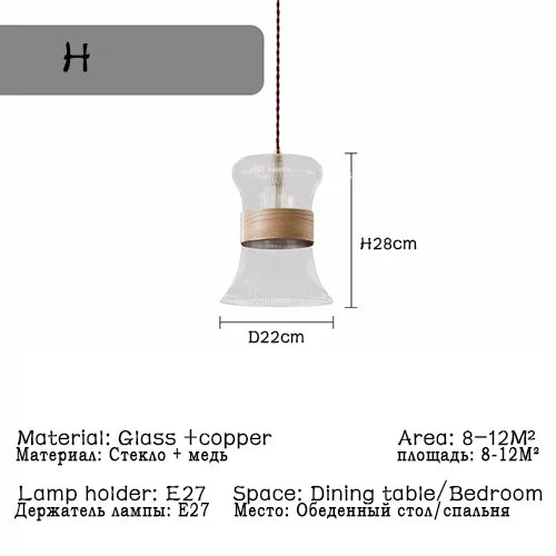 Modern nordic glass pendant light for restaurant decor - vue 14 sur 16